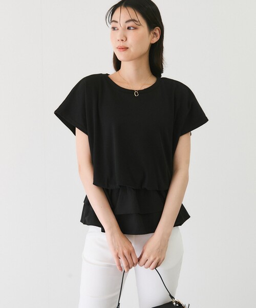 Jayro(ジャイロ)の「Wペプラムプルオーバー(Tシャツ/カットソー・レディース・ホワイト系その他/ブラック・M)」の10枚目の写真