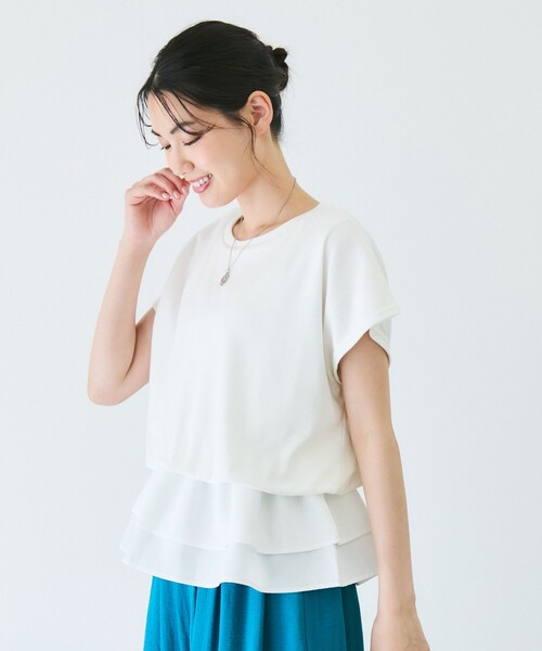 Jayro(ジャイロ)の「Wペプラムプルオーバー(Tシャツ/カットソー・レディース・ホワイト系その他/ブラック・M)」の14枚目の写真