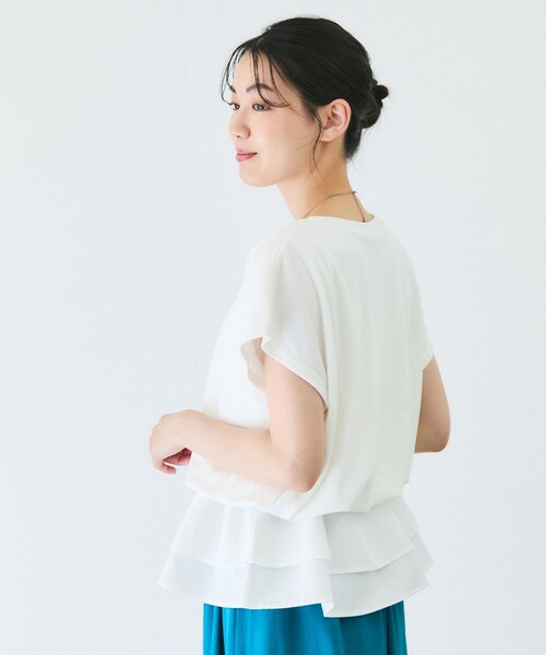 Jayro(ジャイロ)の「Wペプラムプルオーバー(Tシャツ/カットソー・レディース・ホワイト系その他/ブラック・M)」の15枚目の写真
