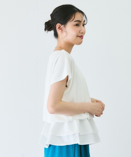 ジャイロ JAYRO パール付きペプラムカットソー （ブラック） セール】Wペプラムプルオーバー（Tシャツ/カットソー）｜Jayro