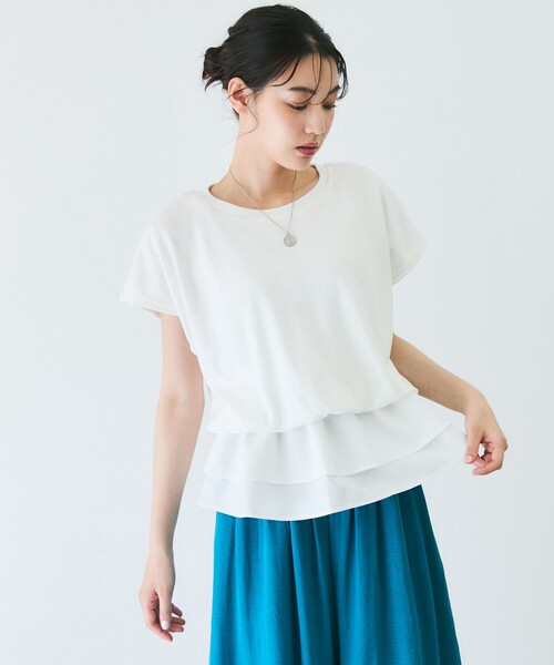 Jayro(ジャイロ)の「Wペプラムプルオーバー(Tシャツ/カットソー・レディース・ホワイト系その他/ブラック・M)」の18枚目の写真