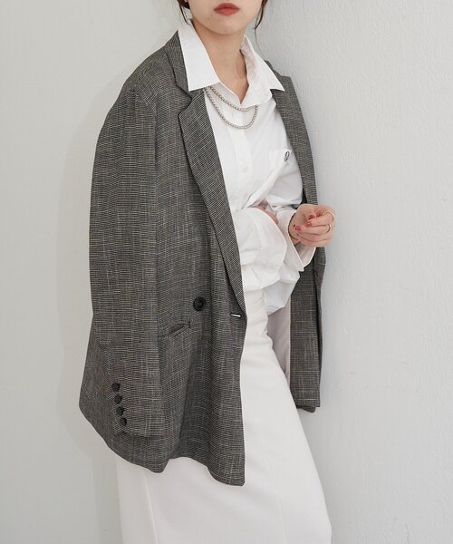 SHENERY からみ織ジャケット 名品ジャケット》からみ織りジャケット（テーラードジャケット