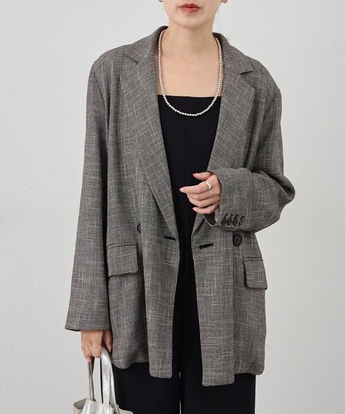 SHENERY からみ織ジャケット 名品ジャケット》からみ織りジャケット（テーラードジャケット