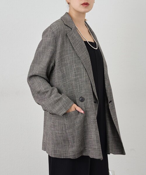 SHENERY からみ織ジャケット 名品ジャケット》からみ織りジャケット（テーラードジャケット