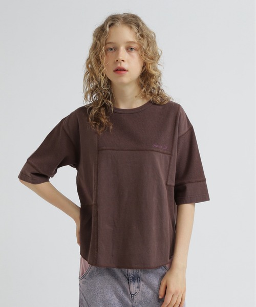 AVIREX(アヴィレックス)の「3/4SLEEVE WAFFLE MIX T-SHIRT/ワッフルミックスTシャツ(Tシャツ/カットソー・レディース・ナチュラル/チャコールグレー/ダークブラウン・F)」の2枚目の写真