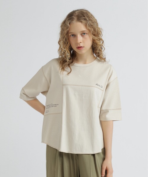 AVIREX(アヴィレックス)の「3/4SLEEVE WAFFLE MIX T-SHIRT/ワッフルミックスTシャツ(Tシャツ/カットソー・レディース・ナチュラル/チャコールグレー/ダークブラウン・F)」の3枚目の写真