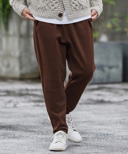 mp13862-Back Shaggy Cardboard Knit Balloon Silhouette Pants