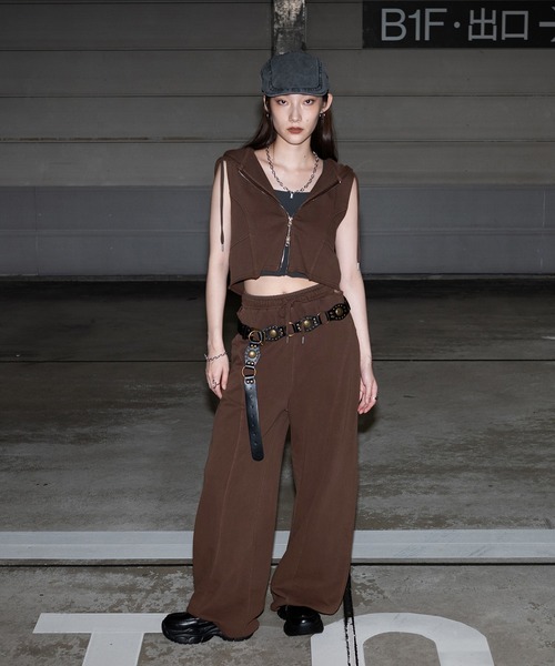 apres jour mignon（アプレジュールミニョン）の「ノースリジップパーカー【ZOZOTOWN限定アイテム】（タンクトップ・レディース・杢グレー/ブラック系その他/ブラウン系その他・X-LARGE/フリー）」の7枚目の写真