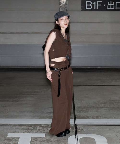 apres jour mignon（アプレジュールミニョン）の「ノースリジップパーカー【ZOZOTOWN限定アイテム】（タンクトップ・レディース・杢グレー/ブラック系その他/ブラウン系その他・X-LARGE/フリー）」の8枚目の写真