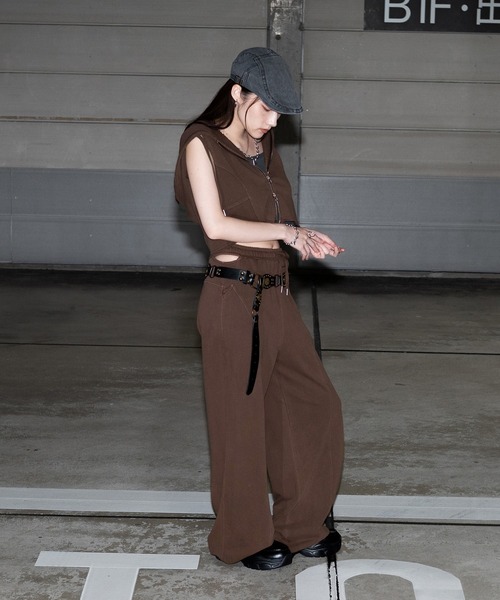 apres jour mignon（アプレジュールミニョン）の「ノースリジップパーカー【ZOZOTOWN限定アイテム】（タンクトップ・レディース・杢グレー/ブラック系その他/ブラウン系その他・X-LARGE/フリー）」の9枚目の写真