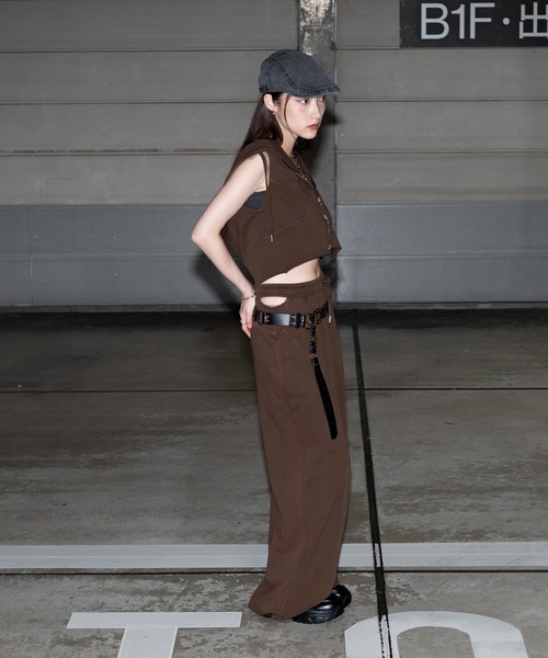 apres jour mignon（アプレジュールミニョン）の「ノースリジップパーカー【ZOZOTOWN限定アイテム】（タンクトップ・レディース・杢グレー/ブラック系その他/ブラウン系その他・X-LARGE/フリー）」の10枚目の写真