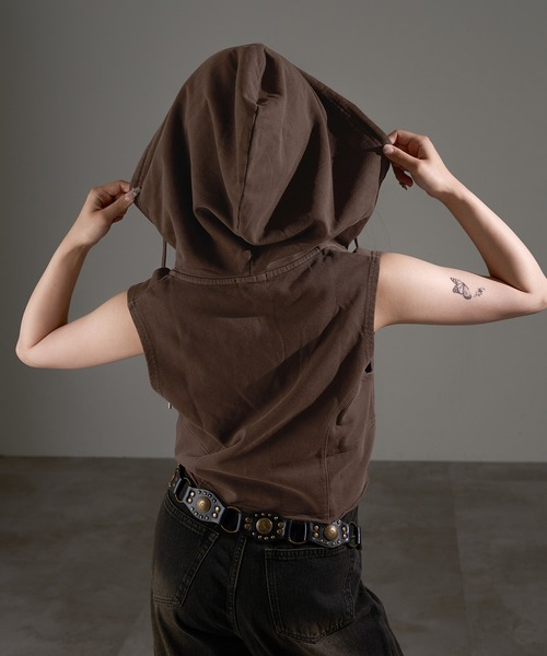 apres jour mignon（アプレジュールミニョン）の「ノースリジップパーカー【ZOZOTOWN限定アイテム】（タンクトップ・レディース・杢グレー/ブラック系その他/ブラウン系その他・X-LARGE/フリー）」の11枚目の写真