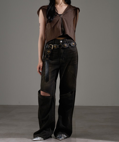 apres jour mignon（アプレジュールミニョン）の「ノースリジップパーカー【ZOZOTOWN限定アイテム】（タンクトップ・レディース・杢グレー/ブラック系その他/ブラウン系その他・X-LARGE/フリー）」の15枚目の写真