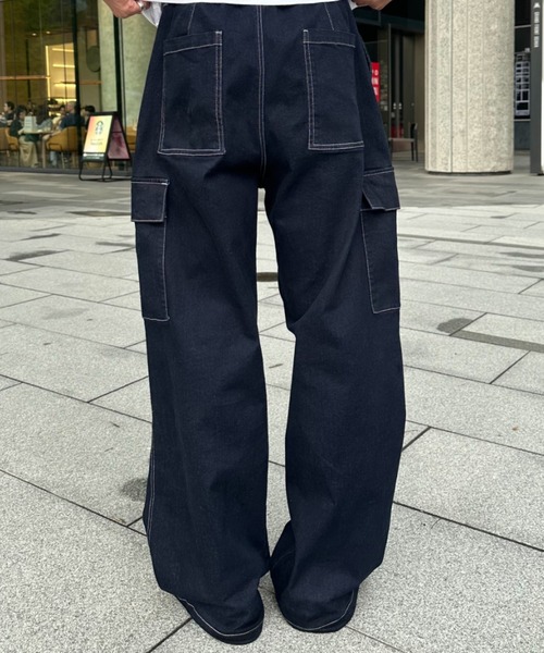 ZOZOMARKET（ゾゾマーケット）の「ZOZOMARKET by みずきち-ワンタックカーゴデニム（デニムパンツ・メンズ・ネイビー・マルチサイズ）」の9枚目の写真