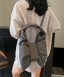 SANSeLF | 【SANSeLF】 ビッグリボンショルダーバッグ ナイロンタッチ パフショルダー saa25a022(ハンドバッグ)