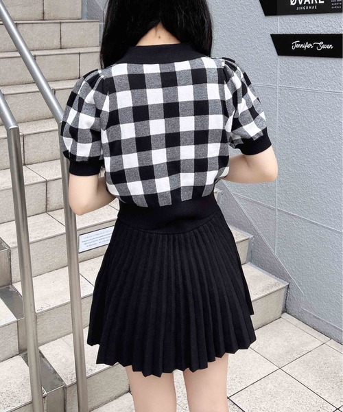 d.i.a. チェック柄ミニスカート 襟・袖付き タグ付き インパン裏地付きチェック柄ティアードミニスカート[ks069