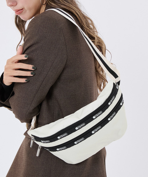 LeSportsac（レスポートサック）の「HERITAGE BELT BAG スペクテイターサンドバー/ブラック（ボディバッグ/ウエストポーチ・レディース・ホワイト・FREE）」の2枚目の写真