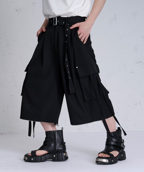 狐独（コドク）の「【狐独】2wayハカマコードカーゴスラックス（カーゴパンツ・メンズ・ブラック・SMALL/LARGE/MEDIUM）」の17枚目の写真