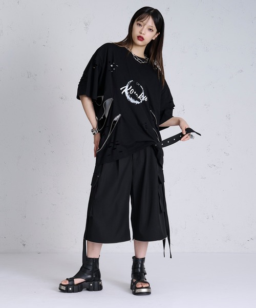 狐独（コドク）の「【狐独】2wayハカマコードカーゴスラックス（カーゴパンツ・メンズ・ブラック・SMALL/LARGE/MEDIUM）」の10枚目の写真