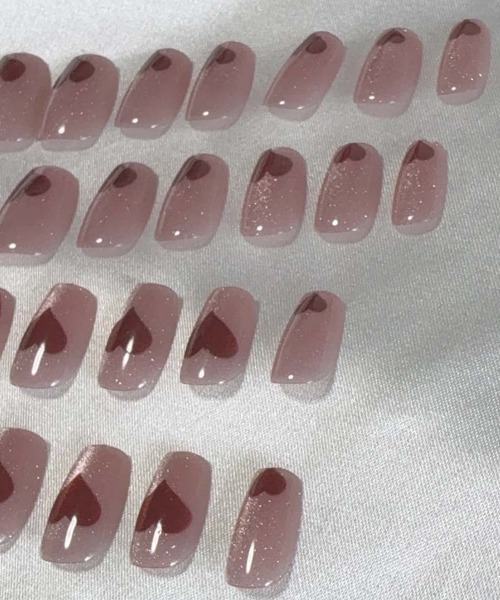 セール】ネイルチップ ハート ショート シンプル ピンク つけ爪 ネイル