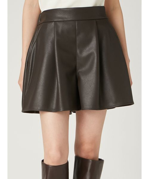 FRAY I.D(フレイアイディー)の「レースヘムレザーライクショートパンツ(その他パンツ・レディース・ブラウン/ブラック/グレイッシュベージュ・0/1)」の19枚目の写真