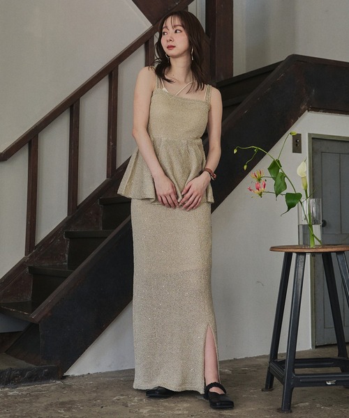 mideal(マイディール)の「spangle tight skirt / スパンコールタイトスカート(スカート・レディース・ネイビー/ベージュ・FREE)」の9枚目の写真