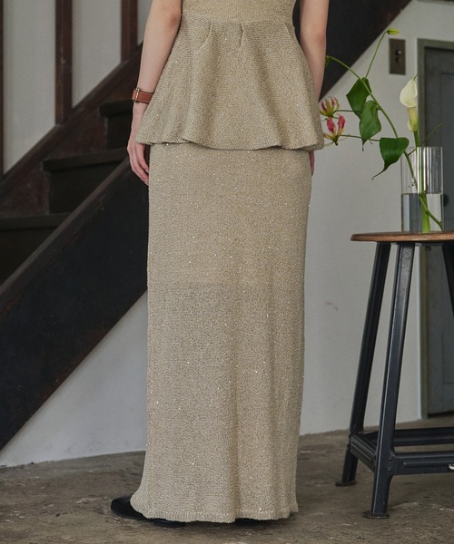 mideal(マイディール)の「spangle tight skirt / スパンコールタイトスカート(スカート・レディース・ネイビー/ベージュ・FREE)」の8枚目の写真