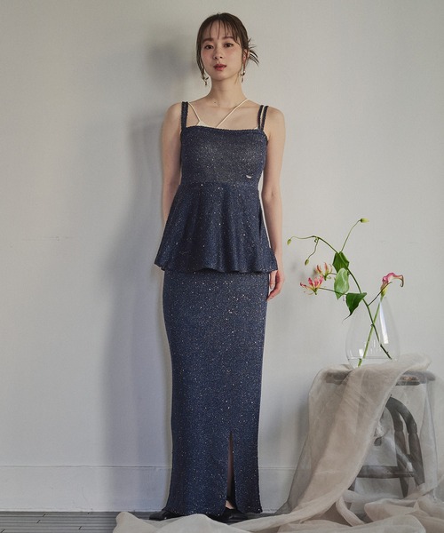 mideal(マイディール)の「spangle tight skirt / スパンコールタイトスカート(スカート・レディース・ネイビー/ベージュ・FREE)」の5枚目の写真