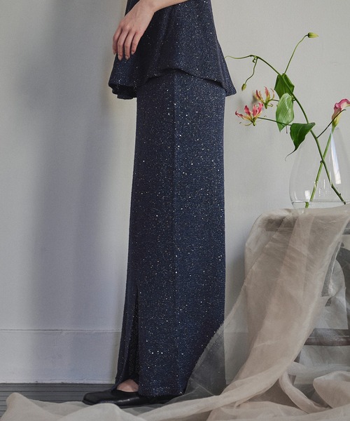 mideal(マイディール)の「spangle tight skirt / スパンコールタイトスカート(スカート・レディース・ネイビー/ベージュ・FREE)」の3枚目の写真