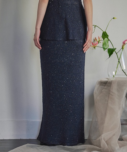 mideal(マイディール)の「spangle tight skirt / スパンコールタイトスカート(スカート・レディース・ネイビー/ベージュ・FREE)」の4枚目の写真