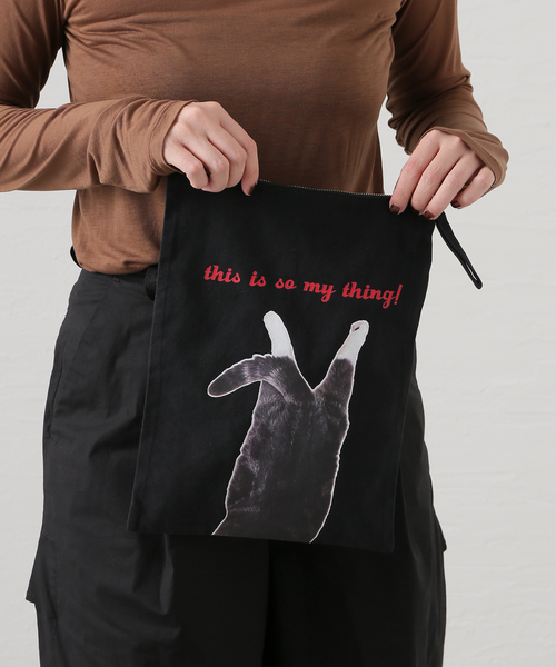 B.C STOCK（ベーセーストック）の「【WEB＋一部店舗限定】CAT charge bag（ショルダーバッグ・レディース・ブルー/ブラック・FREE）」の10枚目の写真