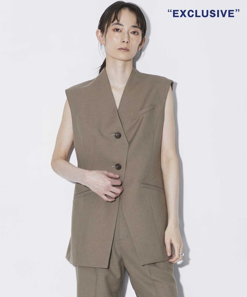 AKIRANAKA(アキラナカ)の「【AKIRANAKA/アキラナカ】EX.V Neck Gilet/別注Vネックジレベスト(ベスト・レディース・ブラウン・FREE)」の1枚目の写真