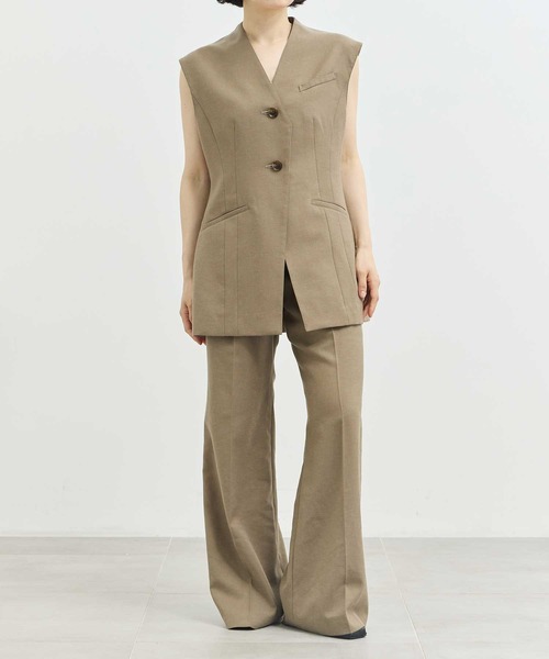 AKIRANAKA(アキラナカ)の「【AKIRANAKA/アキラナカ】EX.V Neck Gilet/別注Vネックジレベスト(ベスト・レディース・ブラウン・FREE)」の12枚目の写真
