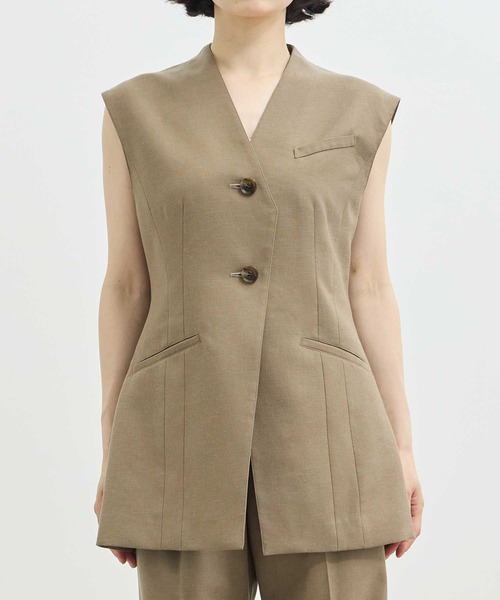 AKIRANAKA(アキラナカ)の「【AKIRANAKA/アキラナカ】EX.V Neck Gilet/別注Vネックジレベスト(ベスト・レディース・ブラウン・FREE)」の11枚目の写真