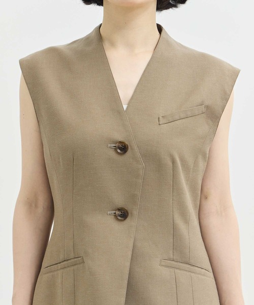 AKIRANAKA(アキラナカ)の「【AKIRANAKA/アキラナカ】EX.V Neck Gilet/別注Vネックジレベスト(ベスト・レディース・ブラウン・FREE)」の8枚目の写真