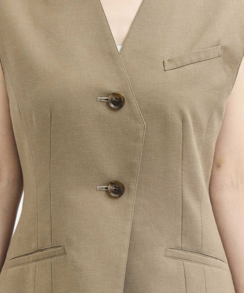 AKIRANAKA(アキラナカ)の「【AKIRANAKA/アキラナカ】EX.V Neck Gilet/別注Vネックジレベスト(ベスト・レディース・ブラウン・FREE)」の5枚目の写真
