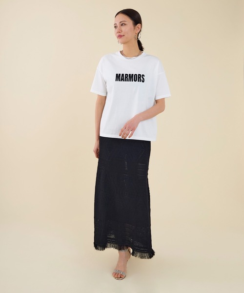 marmors（マルモア）の「【marmors】"MARMORS"flocky logo T-shirt（Tシャツ/カットソー・レディース・ベージュ/ブラック/ホワイト・36）」の14枚目の写真