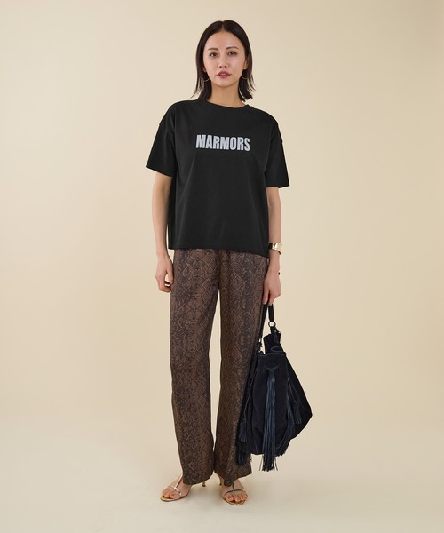 marmors（マルモア）の「【marmors】"MARMORS"flocky logo T-shirt（Tシャツ/カットソー・レディース・ベージュ/ブラック/ホワイト・36）」の20枚目の写真