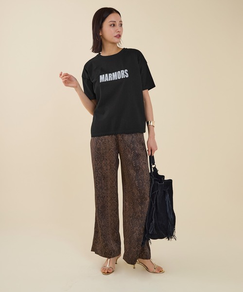 marmors（マルモア）の「【marmors】"MARMORS"flocky logo T-shirt（Tシャツ/カットソー・レディース・ベージュ/ブラック/ホワイト・36）」の22枚目の写真