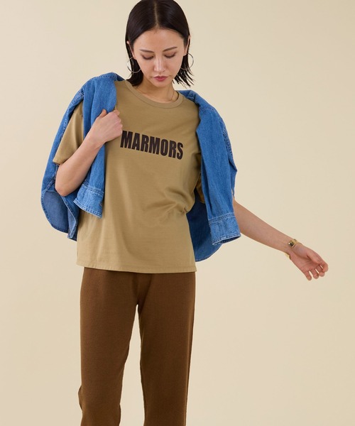 marmors（マルモア）の「【marmors】"MARMORS"flocky logo T-shirt（Tシャツ/カットソー・レディース・ベージュ/ブラック/ホワイト・36）」の5枚目の写真