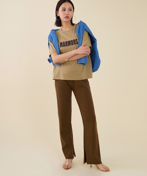 marmors（マルモア）の「【marmors】"MARMORS"flocky logo T-shirt（Tシャツ/カットソー・レディース・ベージュ/ブラック/ホワイト・36）」の6枚目の写真