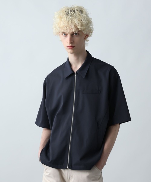 HARE（ハレ）の「【SET UP対応】キリカエZIPシャツ(HARE)（シャツ/ブラウス・メンズ・ネイビー/グレー/ブラック・FREE）」の3枚目の写真