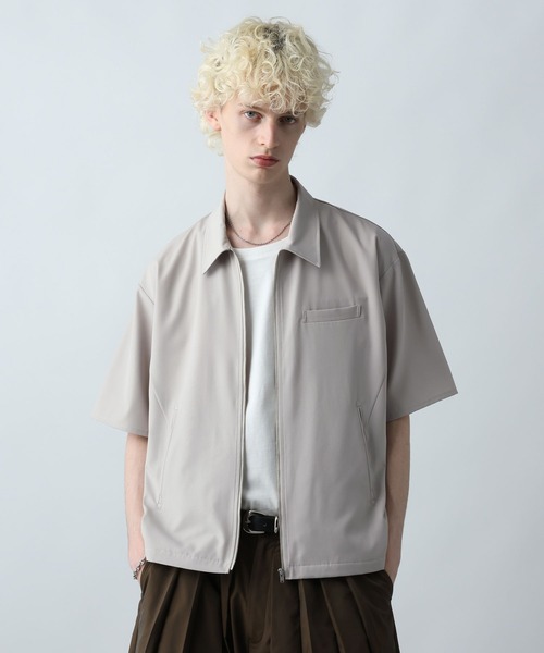 HARE（ハレ）の「【SET UP対応】キリカエZIPシャツ(HARE)（シャツ/ブラウス・メンズ・ネイビー/グレー/ブラック・FREE）」の2枚目の写真