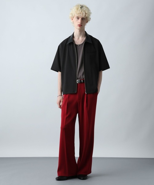 HARE（ハレ）の「【SET UP対応】キリカエZIPシャツ(HARE)（シャツ/ブラウス・メンズ・ネイビー/グレー/ブラック・FREE）」の4枚目の写真