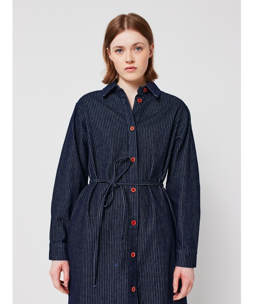 BOBO CHOSES(ボボショーズ)の「Denim stripe dress(ワンピース・レディース・ネイビー・L/M/S/XS)」の2枚目の写真