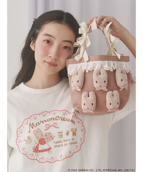 merry jenny(メリージェニー)の「マロンクリームribbonスリーブTee(Tシャツ/カットソー・レディース・ライトブルー/オフホワイト・FREE)」の11枚目の写真