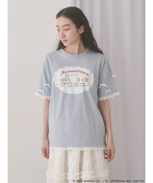 マロンクリームribbonスリーブTee（Tシャツ/カットソー）｜merry