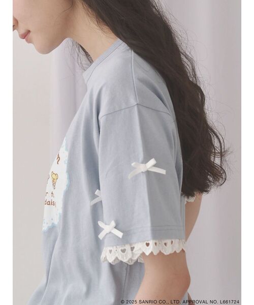 merry jenny(メリージェニー)の「マロンクリームribbonスリーブTee(Tシャツ/カットソー・レディース・ライトブルー/オフホワイト・FREE)」の15枚目の写真