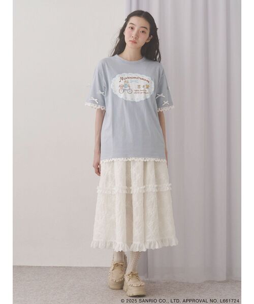 マロンクリームribbonスリーブTee（Tシャツ/カットソー）｜merry