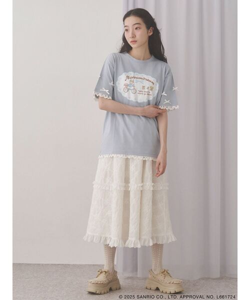 merry jenny(メリージェニー)の「マロンクリームribbonスリーブTee(Tシャツ/カットソー・レディース・ライトブルー/オフホワイト・FREE)」の17枚目の写真